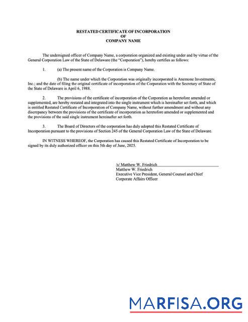 Downloadable USA Delaware certificate of incorporation Word and PDF template